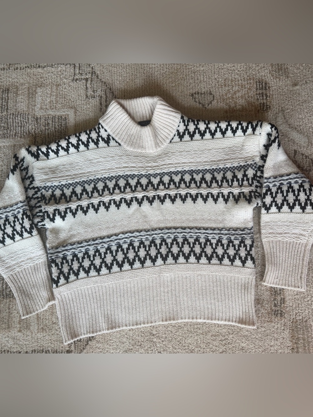 Rag & Bone FairIsle 100% Wool Turtleneck Sweater, Size XS